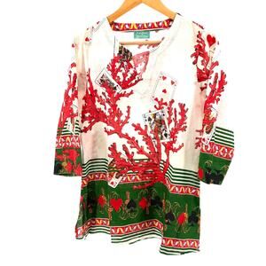 Antica Sartoria by Giacomo Cinque Coral Playing Cards Cotton Tunic